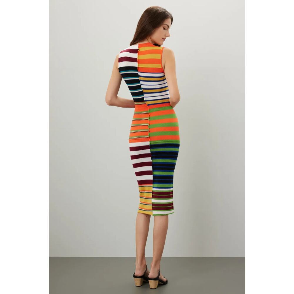 Marni Orange Blue Patchwork Striped Wool Sleevele… - image 3